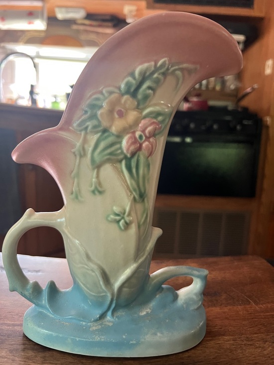 Hull Pottery Other - Vintage Hull Pottery-Pink and Blue Floral Ceramic Vase - Decorative Home Art